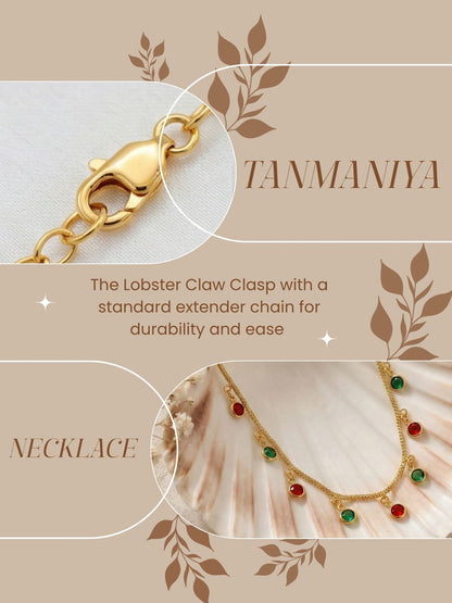 Luxury Multilayer Pearl chain maala  with Gemstone Detailing