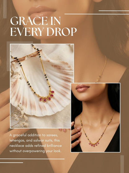 Luxury Multilayer Pearl chain maala  with Gemstone Detailing