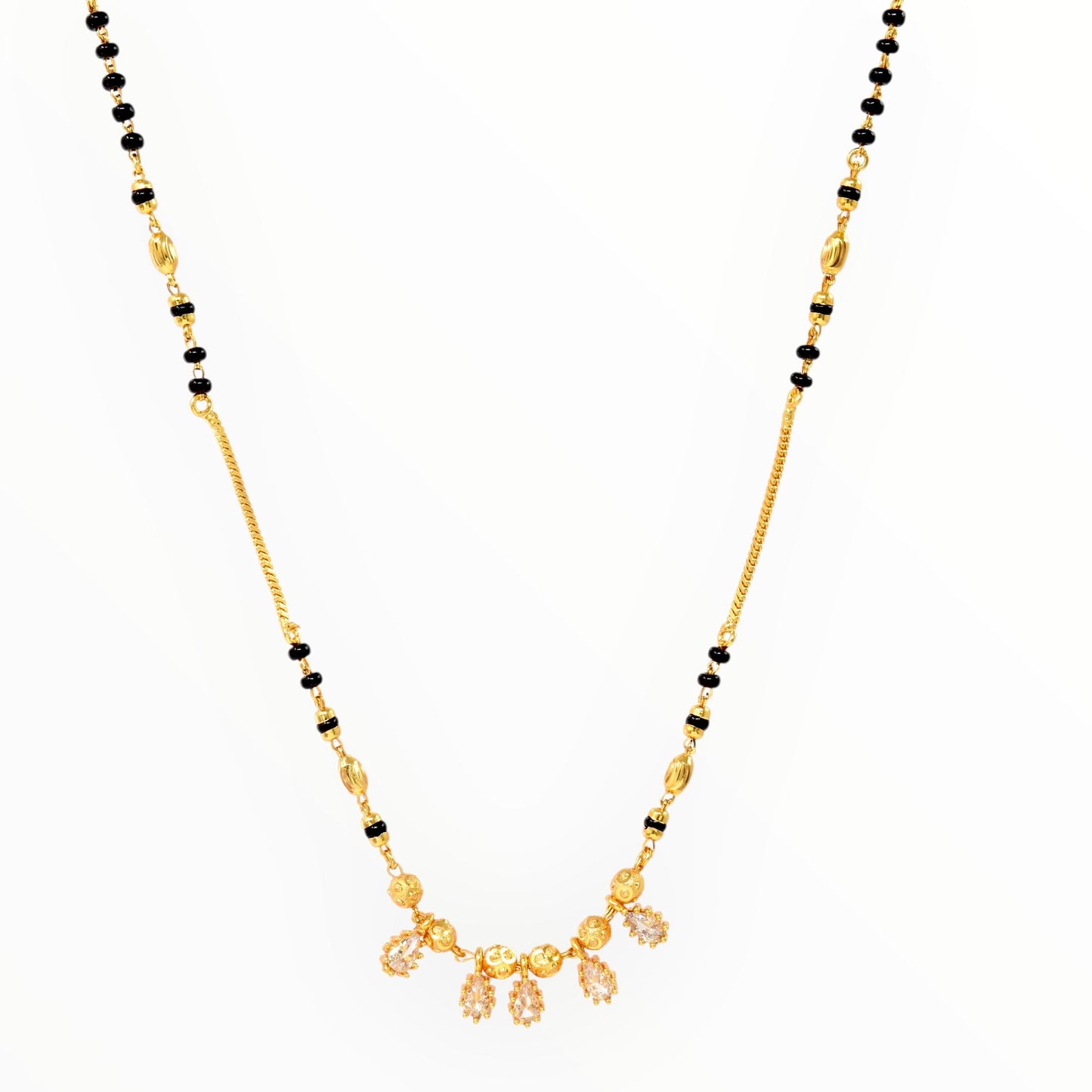 Luxury Multilayer Pearl chain maala  with Gemstone Detailing