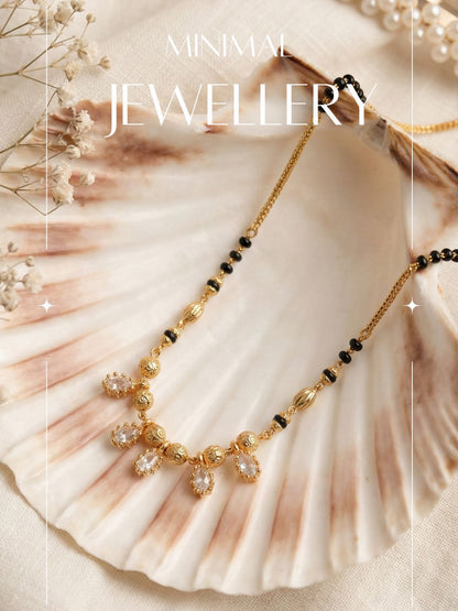Luxury Multilayer Pearl chain maala  with Gemstone Detailing
