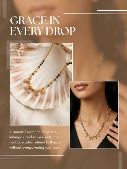 Luxury Multilayer Pearl chain maala  with Gemstone Detailing