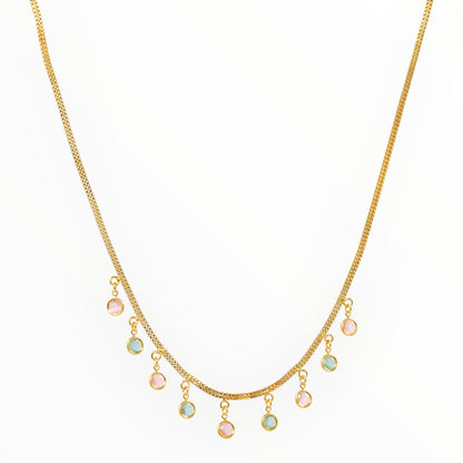 Luxury Multilayer Pearl chain maala  with Gemstone Detailing