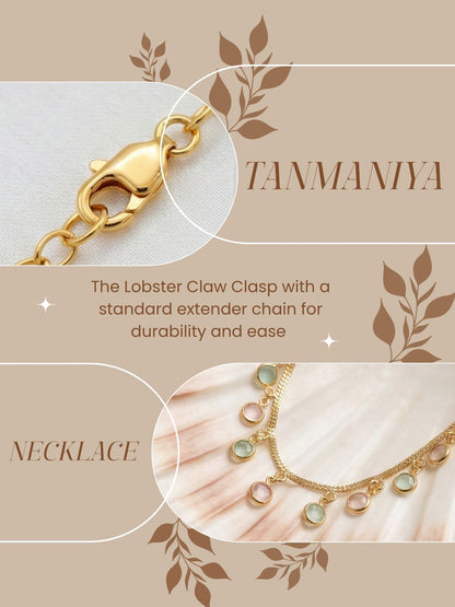 Luxury Multilayer Pearl chain maala  with Gemstone Detailing