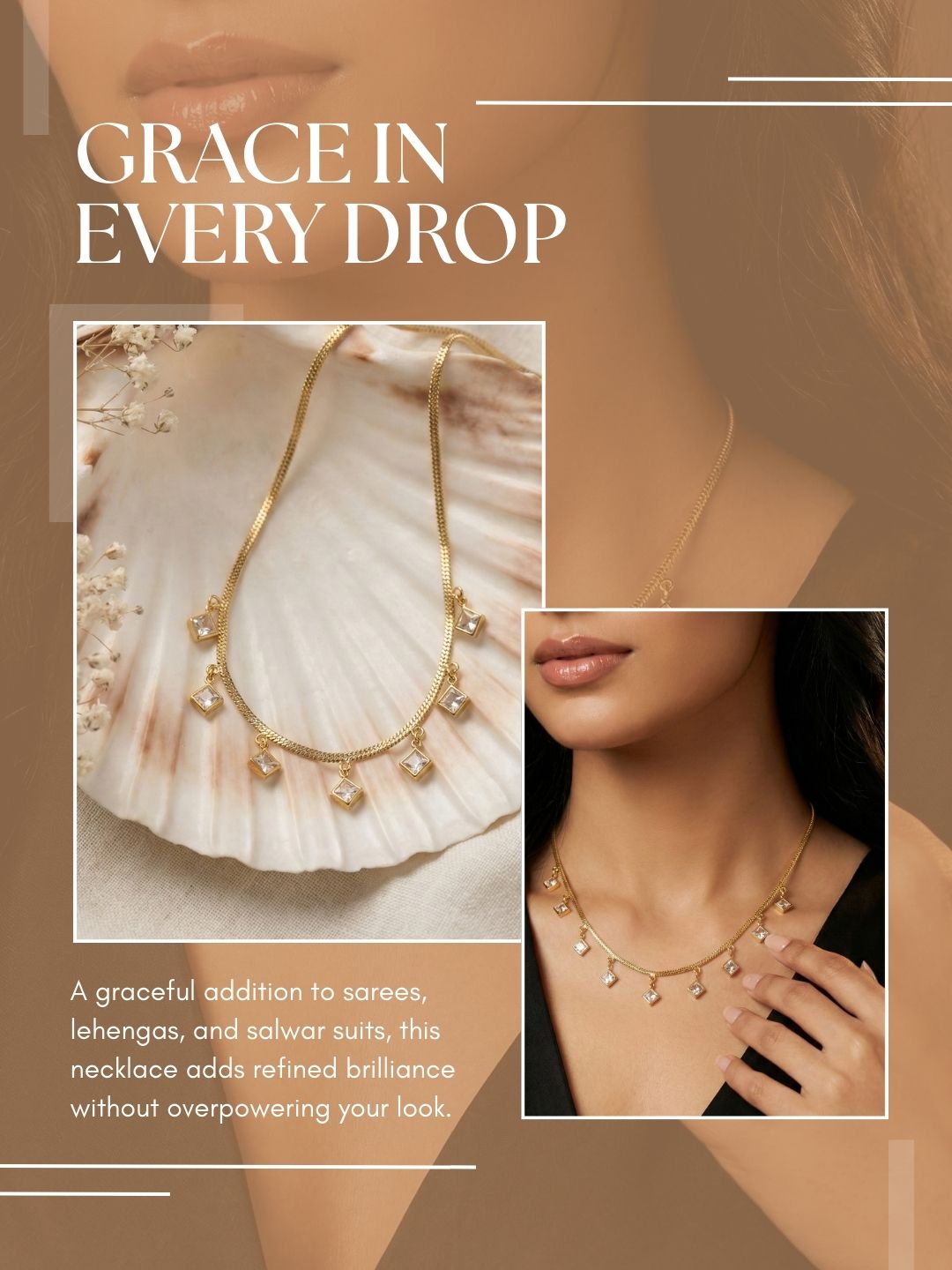 Luxury Multilayer Pearl chain maala  with Gemstone Detailing