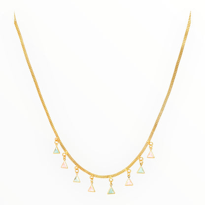 Luxury Multilayer Pearl chain maala  with Gemstone Detailing