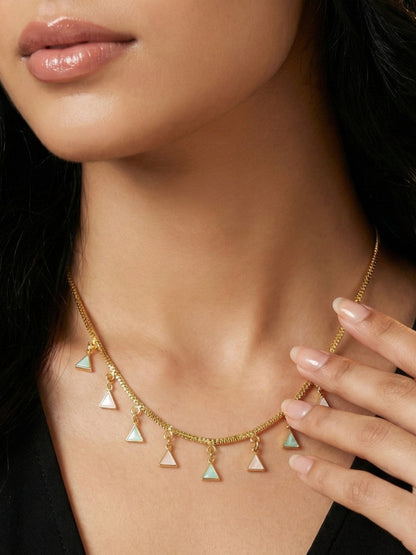 Luxury Multilayer Pearl chain maala  with Gemstone Detailing