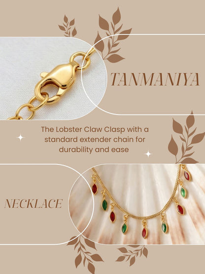 Luxury Multilayer Pearl chain maala  with Gemstone Detailing