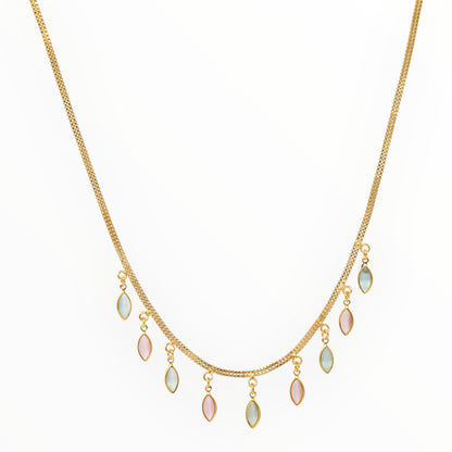 Luxury Multilayer Pearl chain maala  with Gemstone Detailing