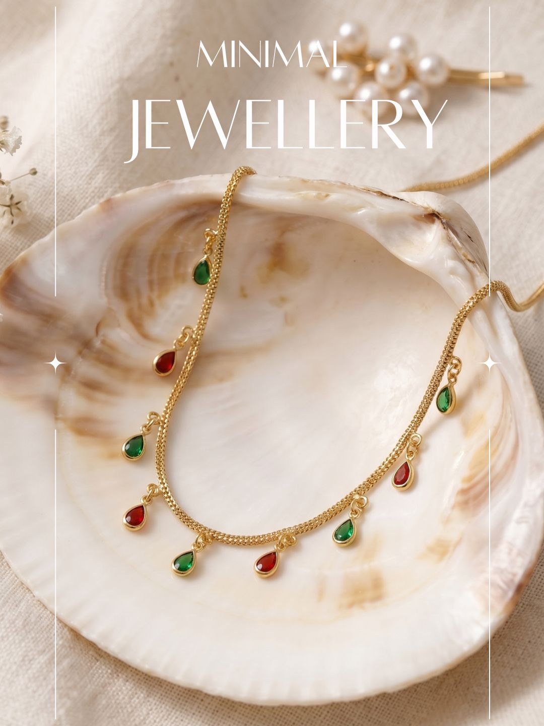 Statement Multilayer Dokiya Chain with Traditional Gemstones