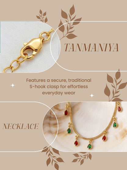 Statement Multilayer Dokiya Chain with Traditional Gemstones