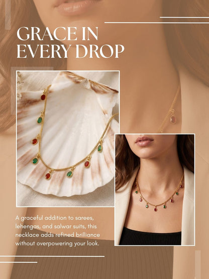 Statement Multilayer Dokiya Chain with Traditional Gemstones