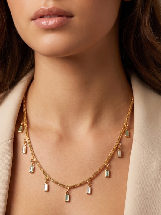 Statement Multilayer Dokiya Chain with Traditional Gemstones