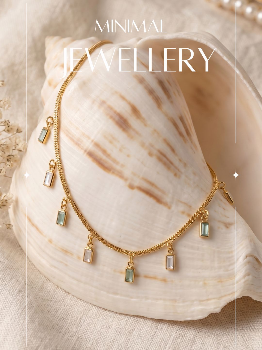 Statement Multilayer Dokiya Chain with Traditional Gemstones