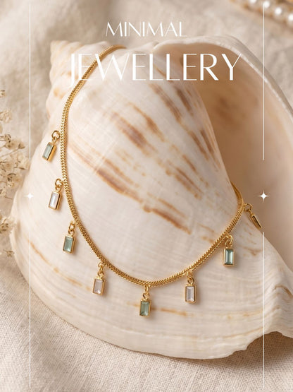 Statement Multilayer Dokiya Chain with Traditional Gemstones
