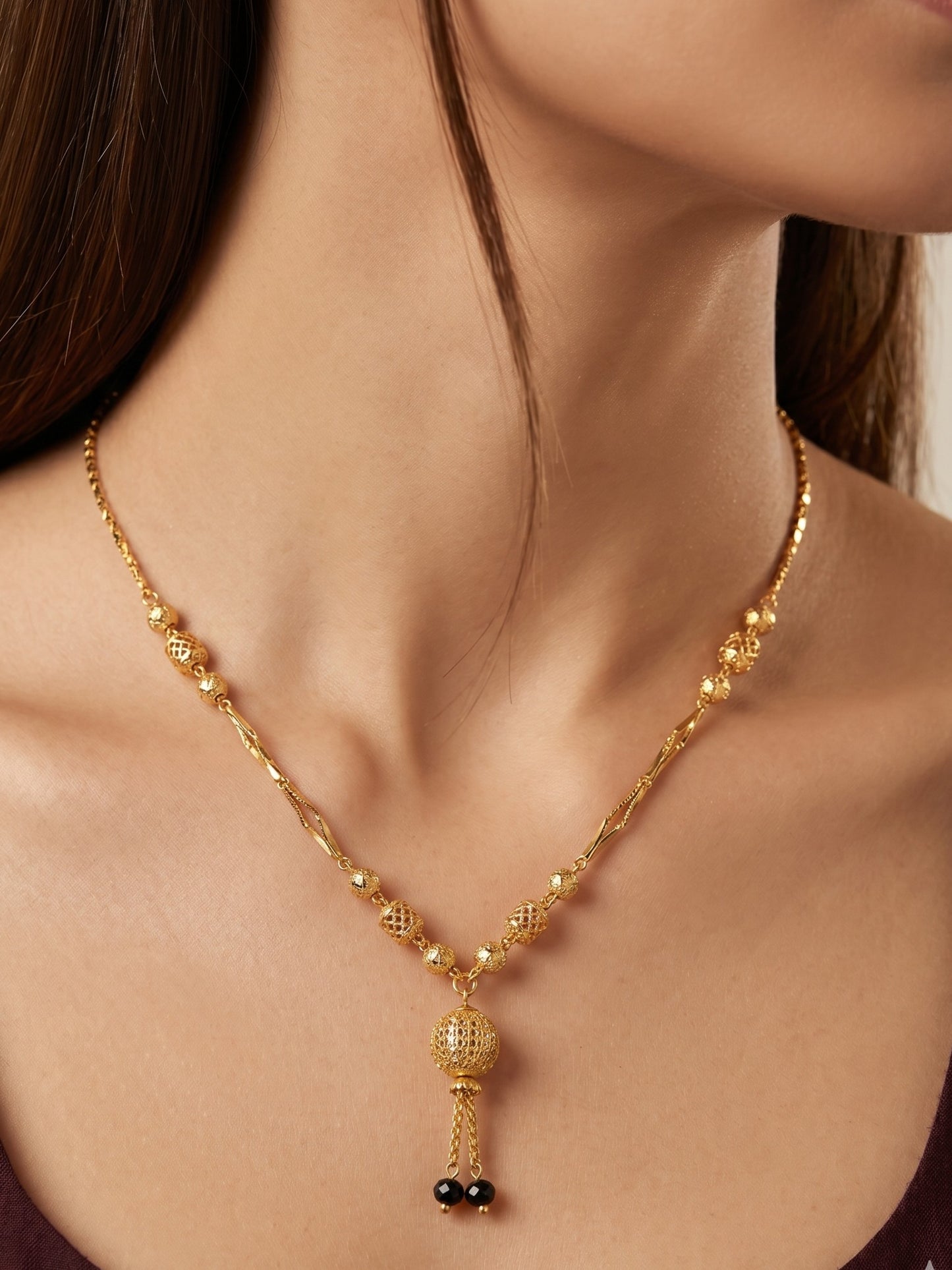 Traditional Gold-Toned Mangalsutra Necklace for Women