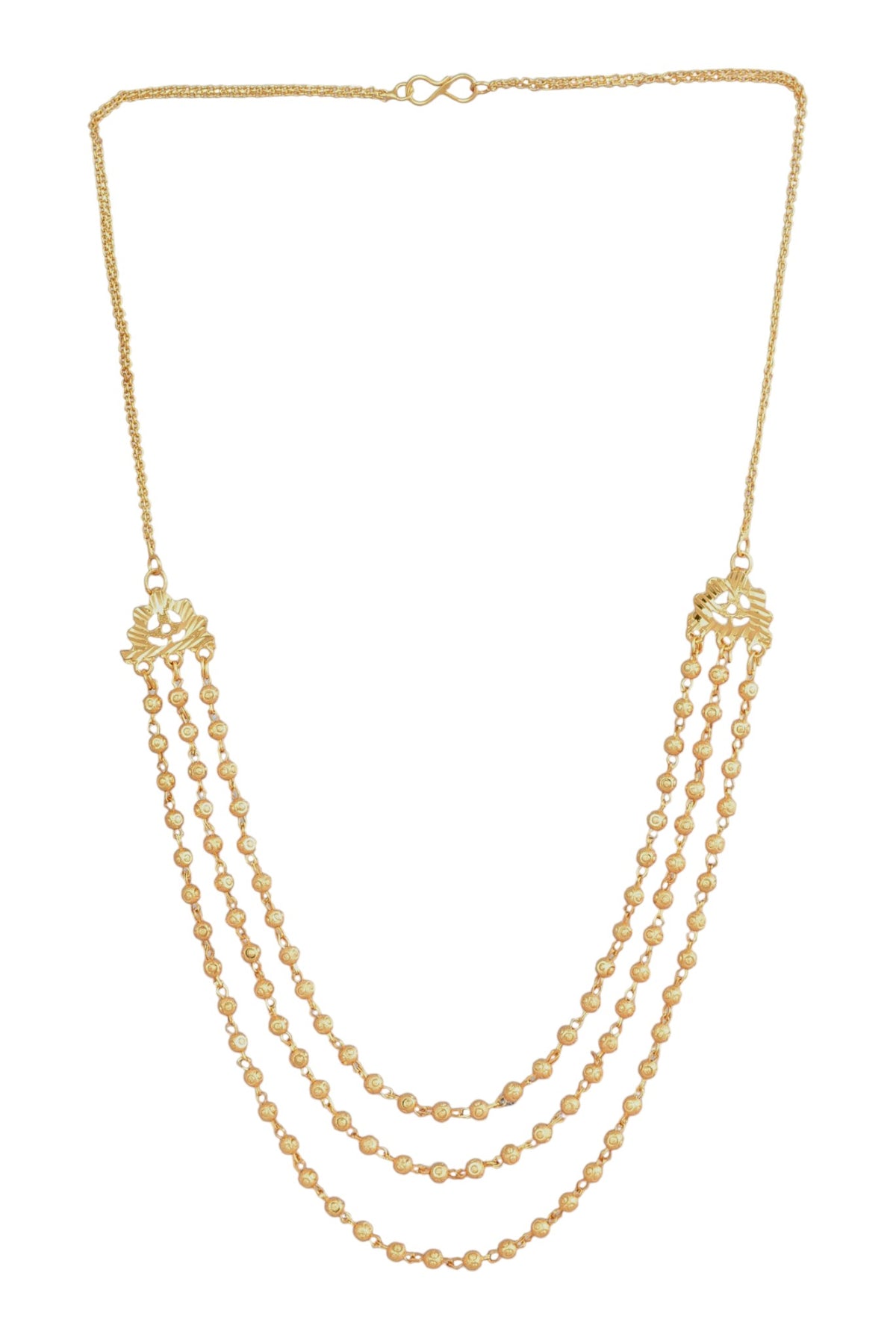 Gold-Toned 3-Strand Layered Necklace for Women
