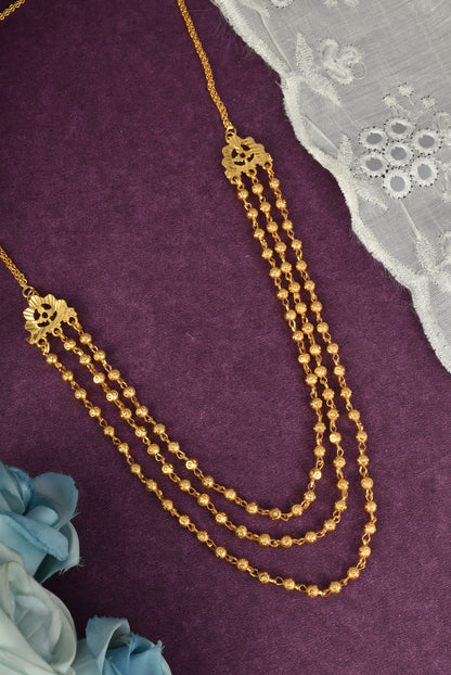 Gold-Toned 3-Strand Layered Necklace for Women