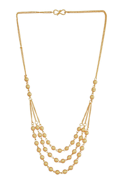 Gold-Plated Multi-Layered Beaded Necklace for Women and Girls