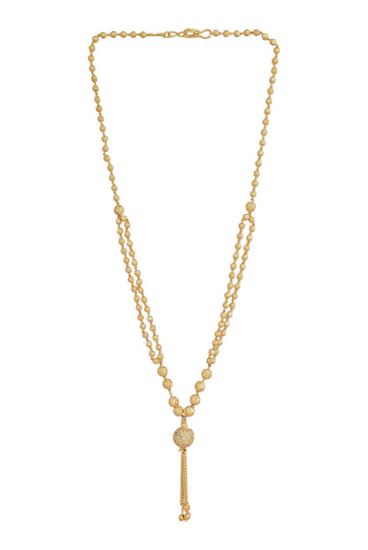 Gold-Plated Beaded Tassel Necklace for Women and Girls