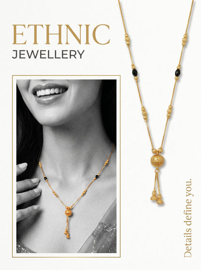 Gold-Toned Stone Studded Mangalsutra Necklace for Women