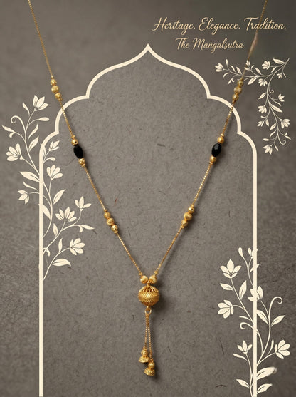 Gold-Toned Stone Studded Mangalsutra Necklace for Women