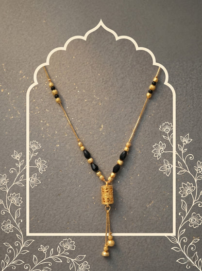 Gold-Toned Stone Studded Mangalsutra Necklace for Women
