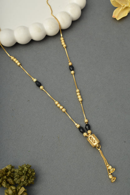 Gold-Toned Stone Studded Mangalsutra Necklace for Women