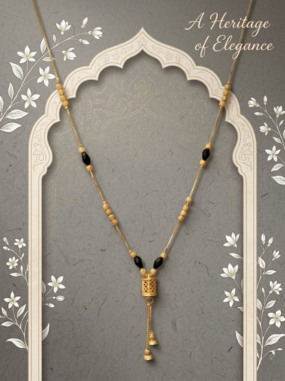 Gold-Toned Stone Studded Mangalsutra Necklace for Women