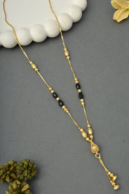 Gold-Toned Stone Studded Mangalsutra Necklace for Women