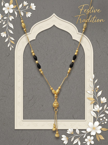 Gold-Toned Stone Studded Mangalsutra Necklace for Women