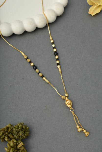 Gold-Toned Stone Studded Mangalsutra Necklace for Women