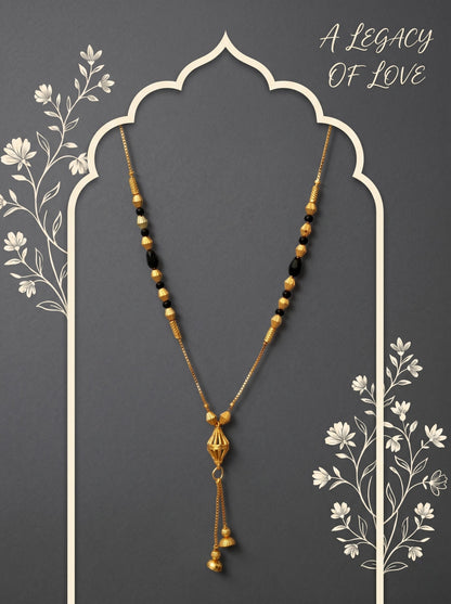 Gold-Toned Stone Studded Mangalsutra Necklace for Women