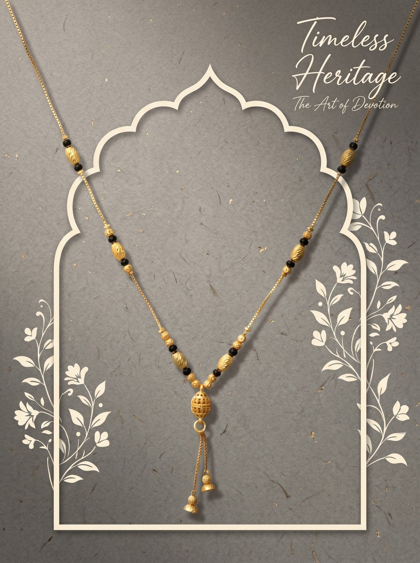 Gold-Toned Stone Studded Mangalsutra Necklace for Women