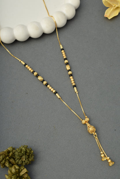 Gold-Toned Stone Studded Mangalsutra Necklace for Women