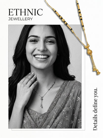 Gold-Toned Stone Studded Mangalsutra Necklace for Women