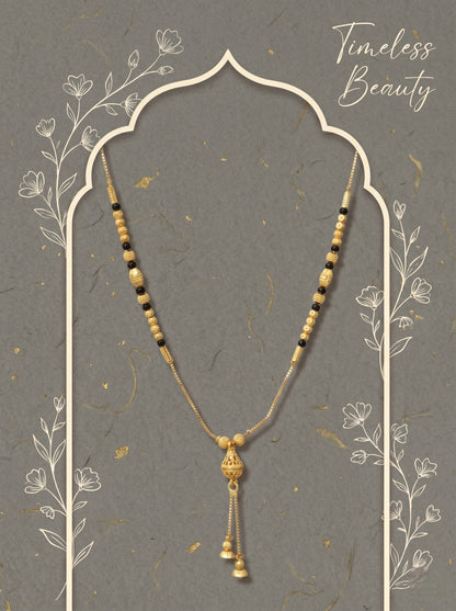 Gold-Toned Stone Studded Mangalsutra Necklace for Women