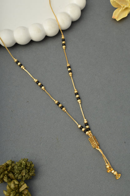 Gold-Toned Stone Studded Mangalsutra Necklace for Women