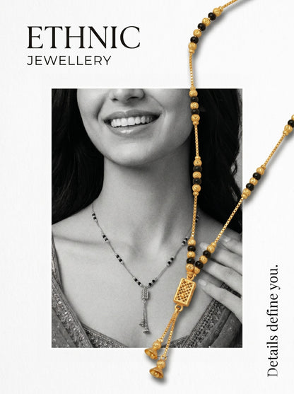 Gold-Toned Stone Studded Mangalsutra Necklace for Women