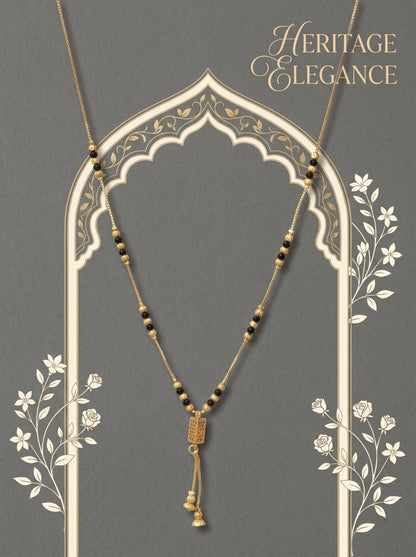 Gold-Toned Stone Studded Mangalsutra Necklace for Women