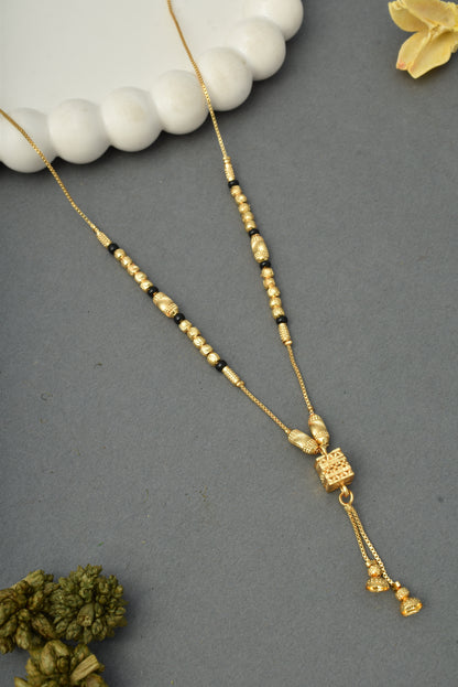 Gold-Toned Stone Studded Mangalsutra Necklace for Women