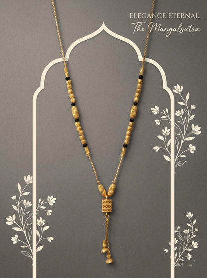 Gold-Toned Stone Studded Mangalsutra Necklace for Women