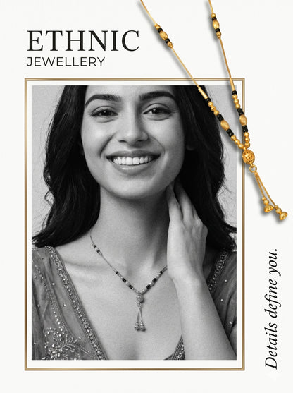 Gold-Toned Stone Studded Mangalsutra Necklace for Women