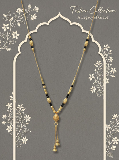 Gold-Toned Stone Studded Mangalsutra Necklace for Women