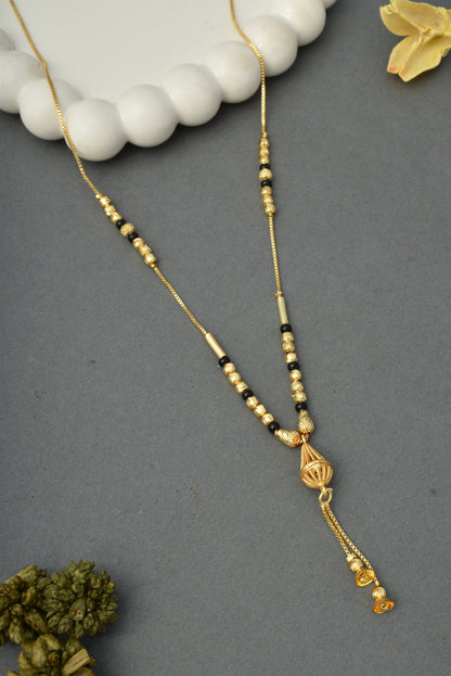 Gold-Toned Stone Studded Mangalsutra Necklace for Women