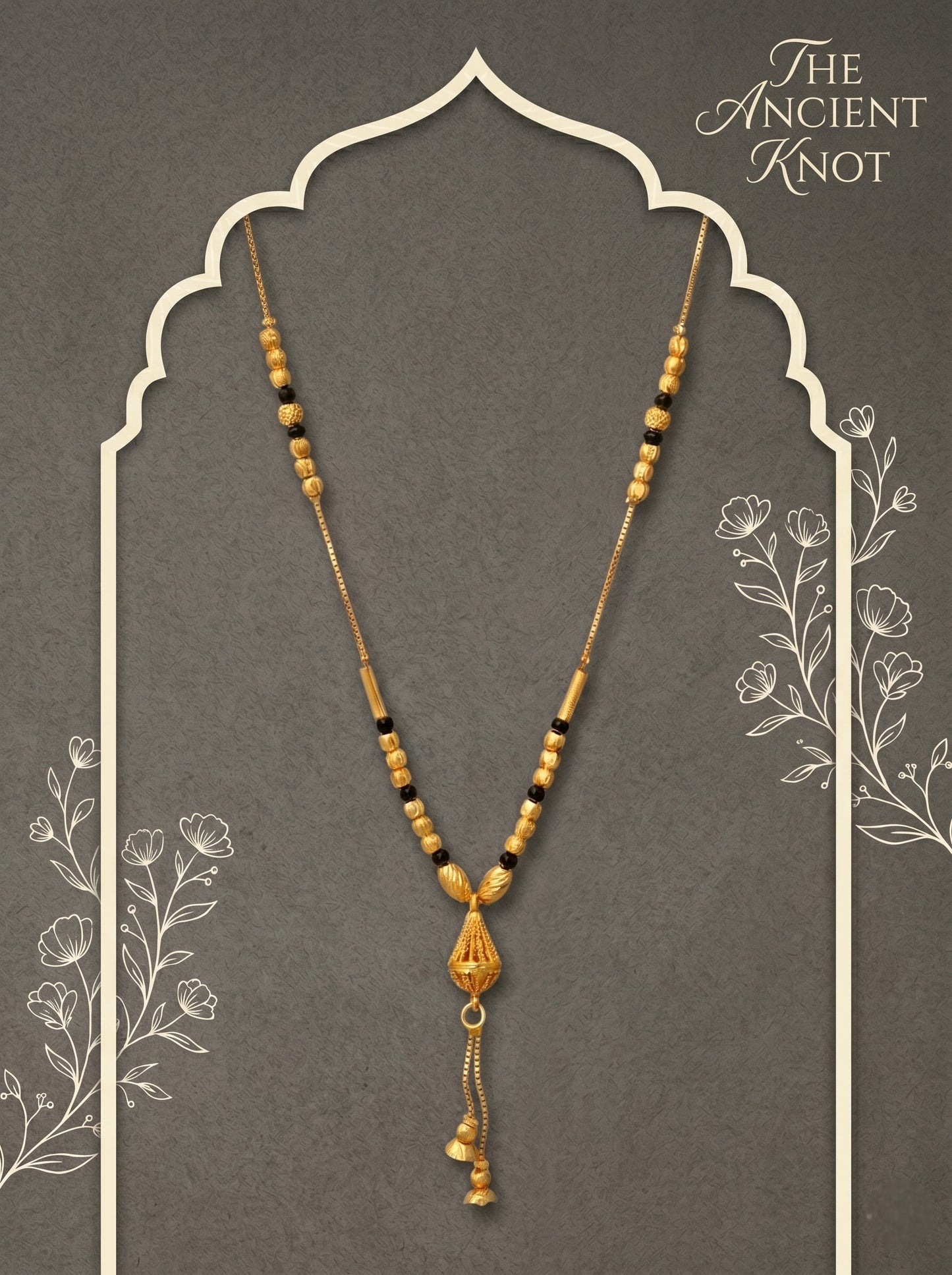 Gold-Toned Stone Studded Mangalsutra Necklace for Women