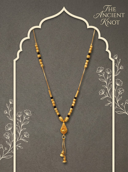 Gold-Toned Stone Studded Mangalsutra Necklace for Women