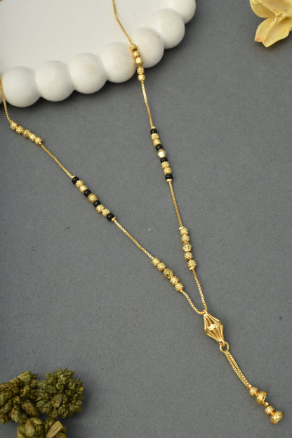 Gold-Toned Stone Studded Mangalsutra Necklace for Women