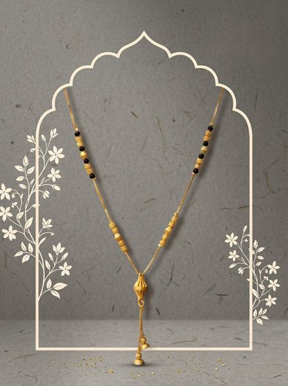 Gold-Toned Stone Studded Mangalsutra Necklace for Women