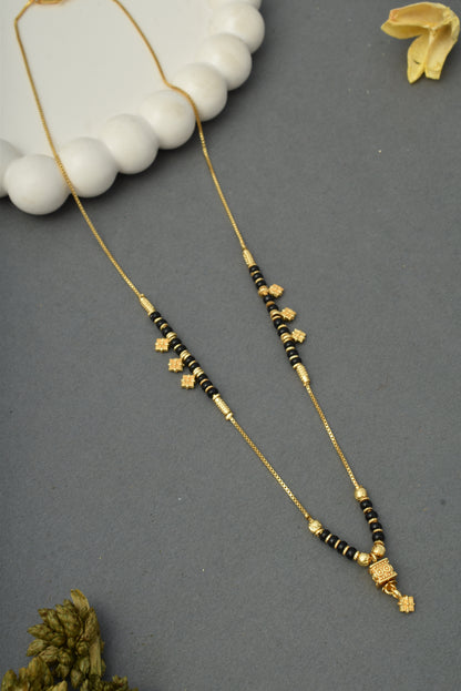 Gold-Toned Stone Studded Mangalsutra Necklace for Women