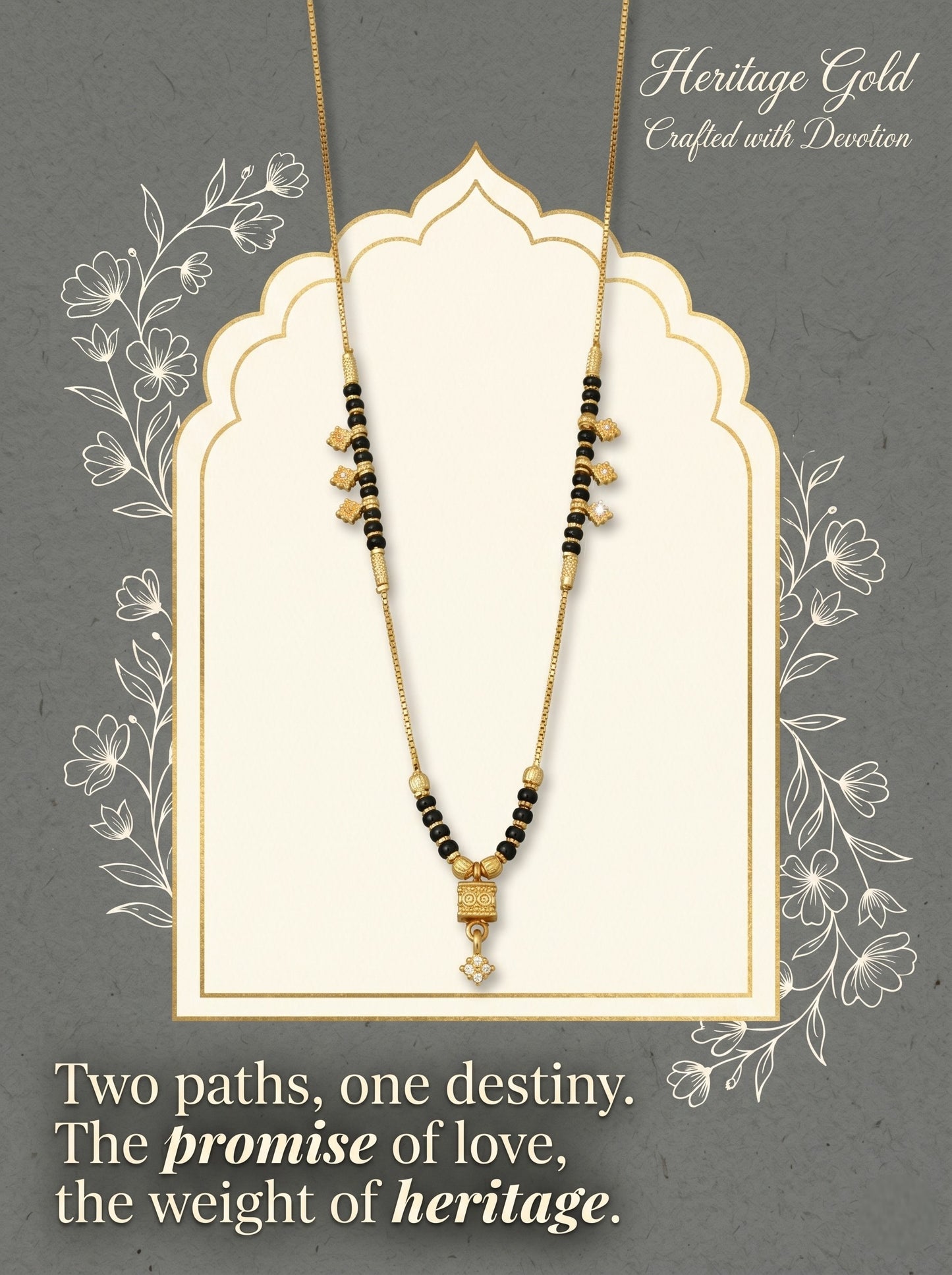 Gold-Toned Stone Studded Mangalsutra Necklace for Women